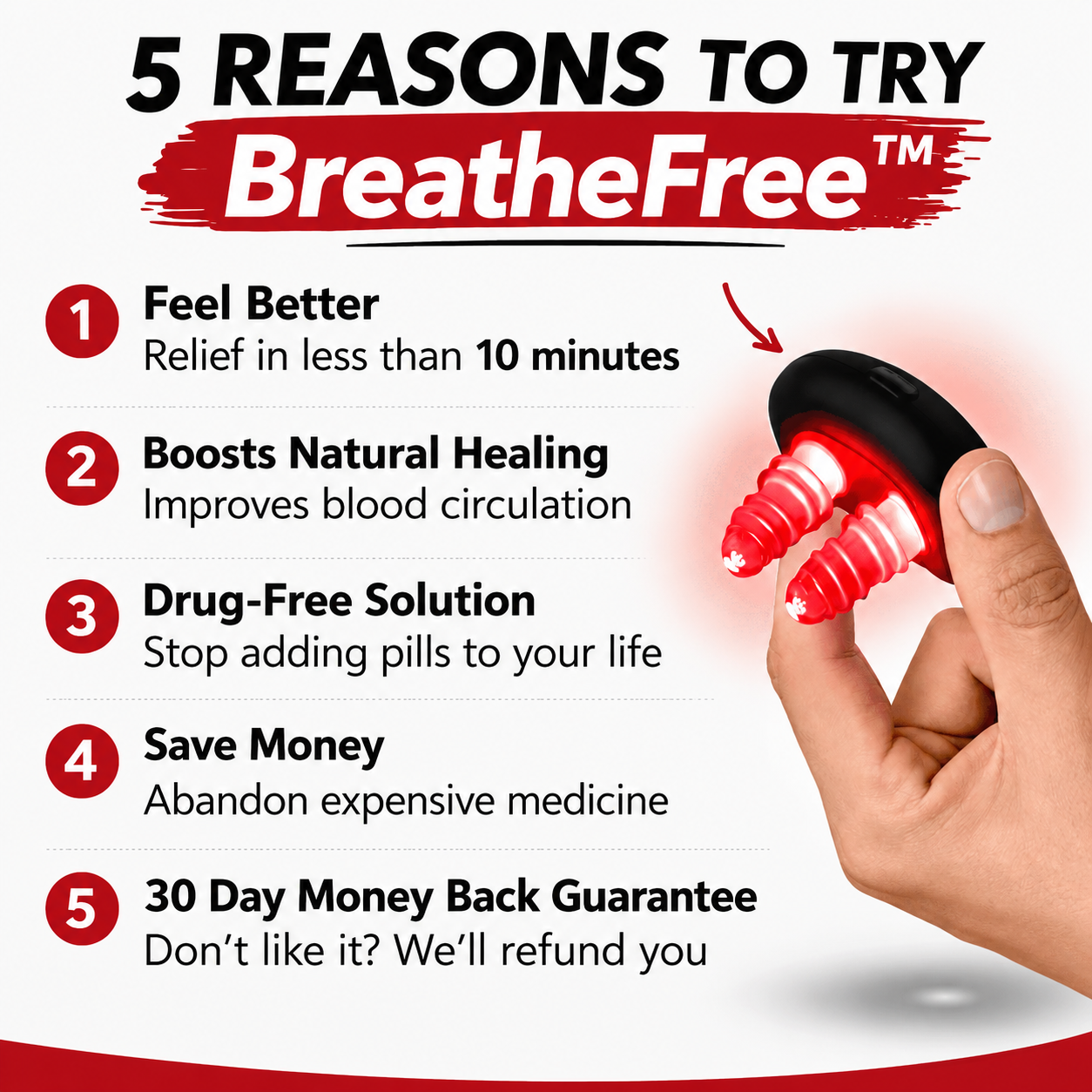 Flicksy BreatheFree Red Light Nasal Therapy Kit
