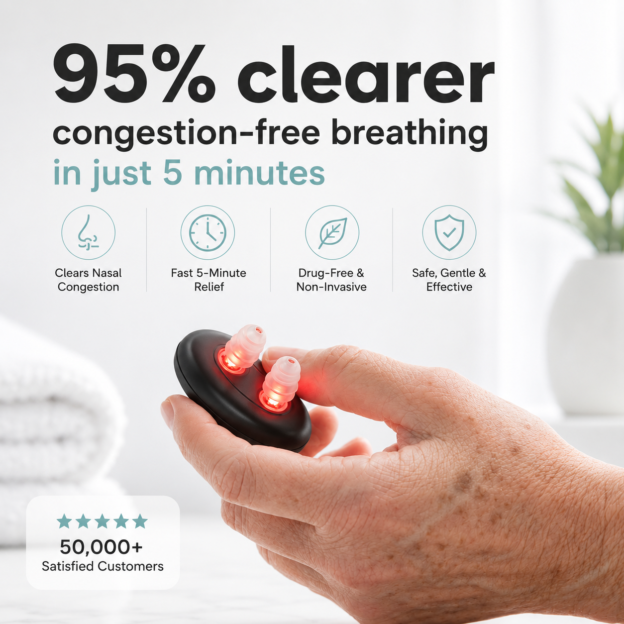 Flicksy BreatheFree Red Light Nasal Therapy Kit